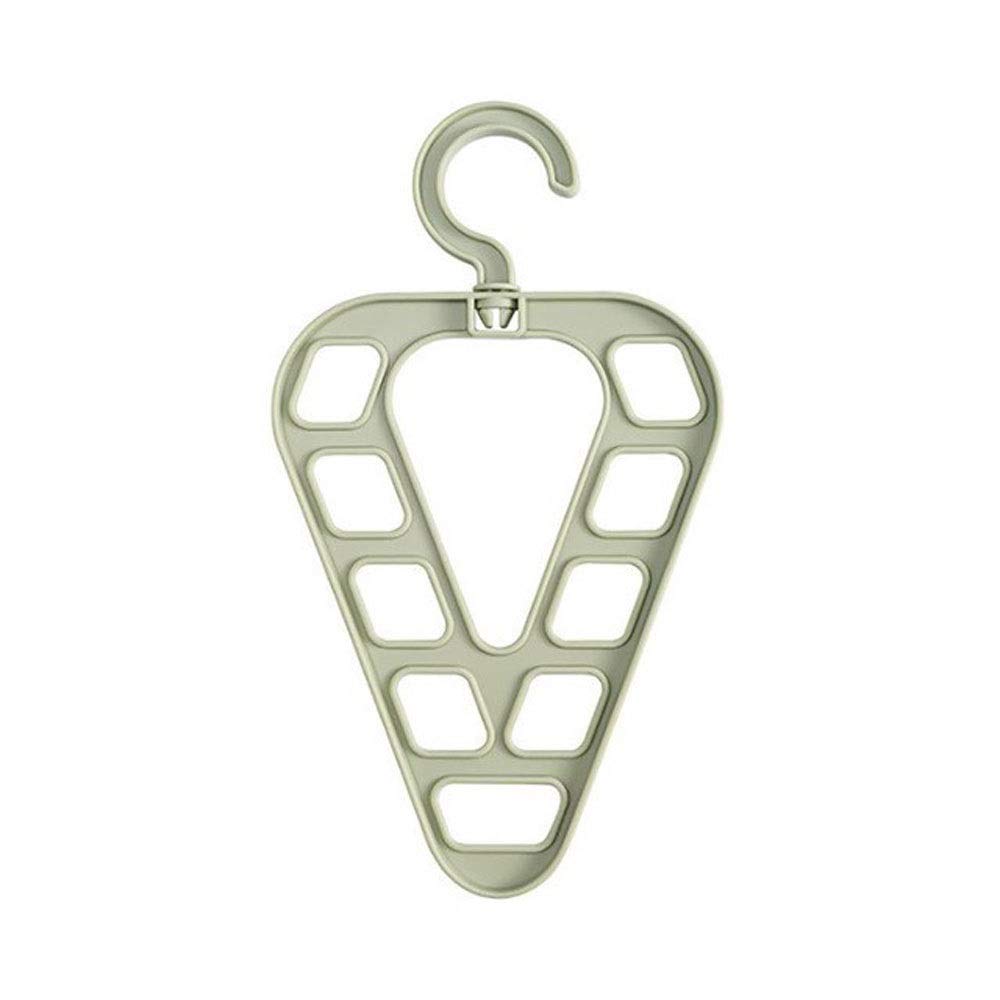 JINGYAN Standard Hangers Rotating Nine-hole Clothes Coat Hanger Organizer Plastic Scarf Cabide Rack Save Space Wardrobe Drying Racks(Green)