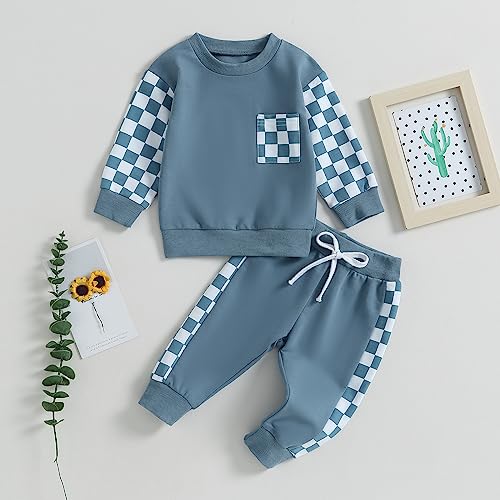 Baby Boy Clothes 3 6 9 12 18 24M 3T Pants Set Hooded Patchwork Hoodie Striped Sweatpants Fall Winter Outfit2