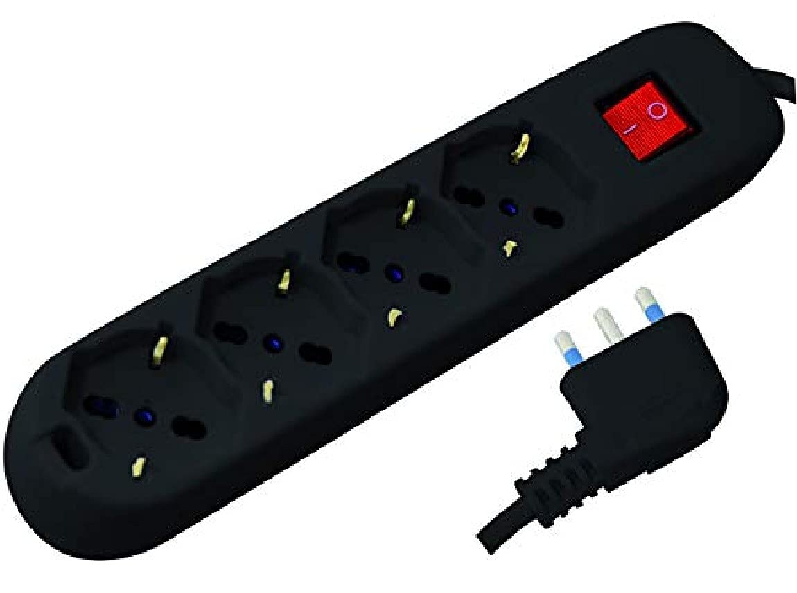 Vigor-Blinky Multiprese 4 Prese Schuko Bipasso Interno Nero 16A - 4