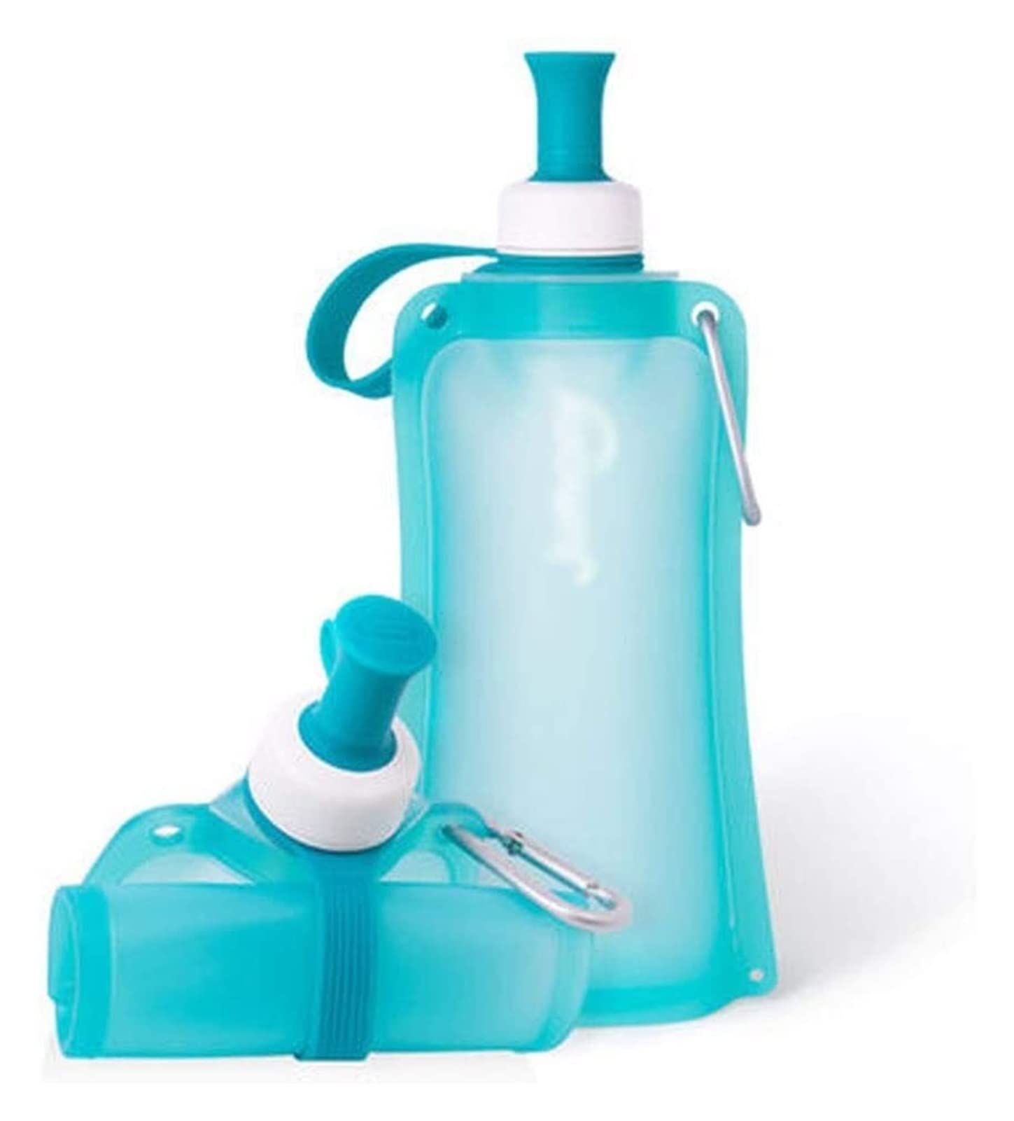 Gourdes d'eau Gourde Bouteille d'eau Bouteille d'eau Pliable, Bouteille de Gym Pliable, avec Valve Anti-Fuite Bouteilles d'eau en Silicone Platine Gourde Sport (Blue : E, Size : 550ml)