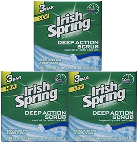 Irish Spring Deep Action Scrub Bar Soap 3 Pack #TOP2