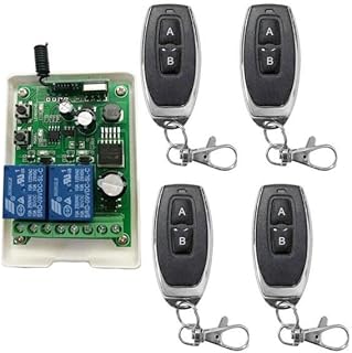 DC12V 24V 36V 48V 2CH 2-Gang RF Wireless Remote Control Switch System Receiver Transmitter Universal - (Color: 4remote, Size: 433mhz)