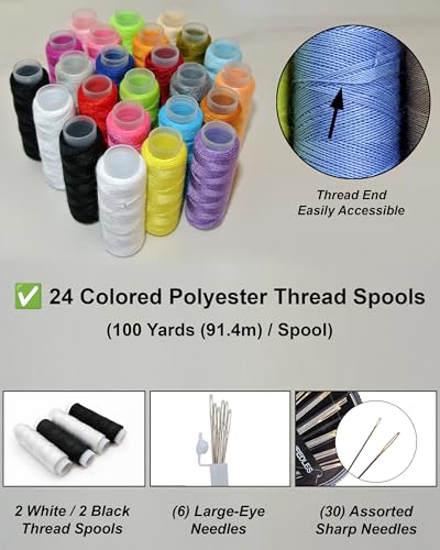 image for VelloStar Easy-to-Use Pink Sewing Kit for Girls, Teens, Moms, and Kids