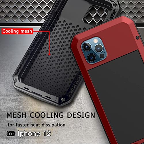 Étui de service en métal pour iPhone 13 coque de protection rouge robuste - 8