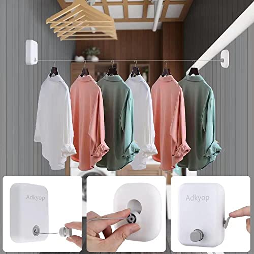 Adkyop Retractable Clothesline Indoor Outdoor Clothes Line Retractable Laundry Line Indoor Heavy Duty Portable Clothes Drying Laundry Line For Home Hotel Room (Stainless Steel Clothesline-14 Feet) #TOP4