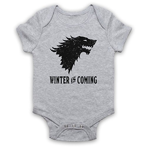 Barboteuse bébé Stark Wolf Head Winter is Coming coton