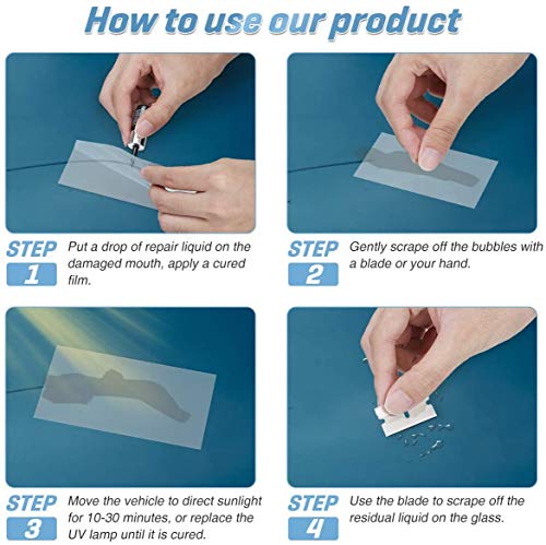 image for CHARMINER Automotive Glass Nano Repair Fluid Kit, 2pcs Car Windshield 