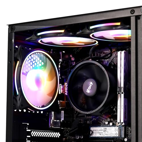 MXZ Desktop Gaming Computer Home&Office PC R5 5600GT,16GB DDR4 3200, 1 T NVME SSD,6 RGB Fans, WiFi & Win 11 Pro 64-bit Ready - Image 3