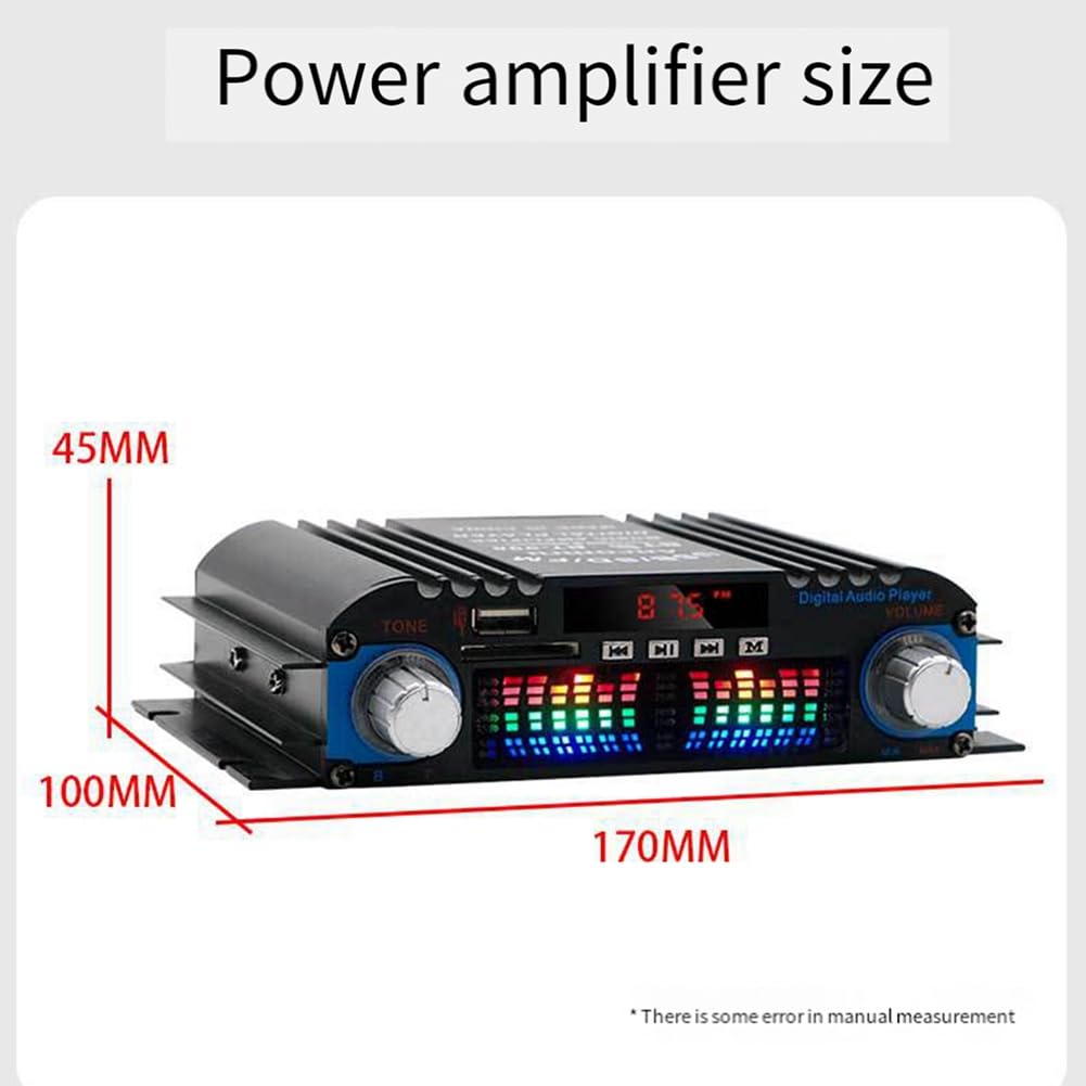 Amplificador de Audio Bluetooth para Coche de Alta Potencia de 4 Canales y 60 W Mini Receptor de Audio EstéReo de Alta Fidelidad para la ModificacióN de Audio del Coche