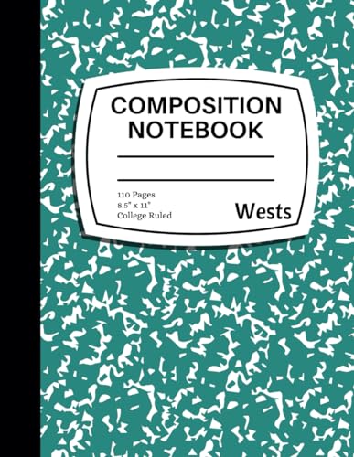 Composition Notebook College Ruled: Teal Blue Marble Composition Book - Teal Notebook Journal for School, College, University, Work, Office Supplies - 8.5" x 11" - 110 Pages - Blank Lined Notebook image 2