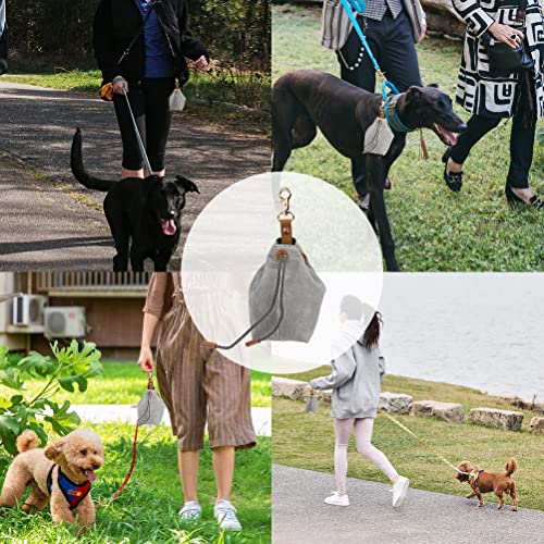 TMBMLPP Leckerlibeutel für Hunde, Futterbeutel Hunde, Schrumpftaschen mit Clip Schnalle, Hundebeutel Leckerli, Futtertasche, für Haustierspielzeug, Leckereien, für Welpen-Training Reisen, Gehen -Grau