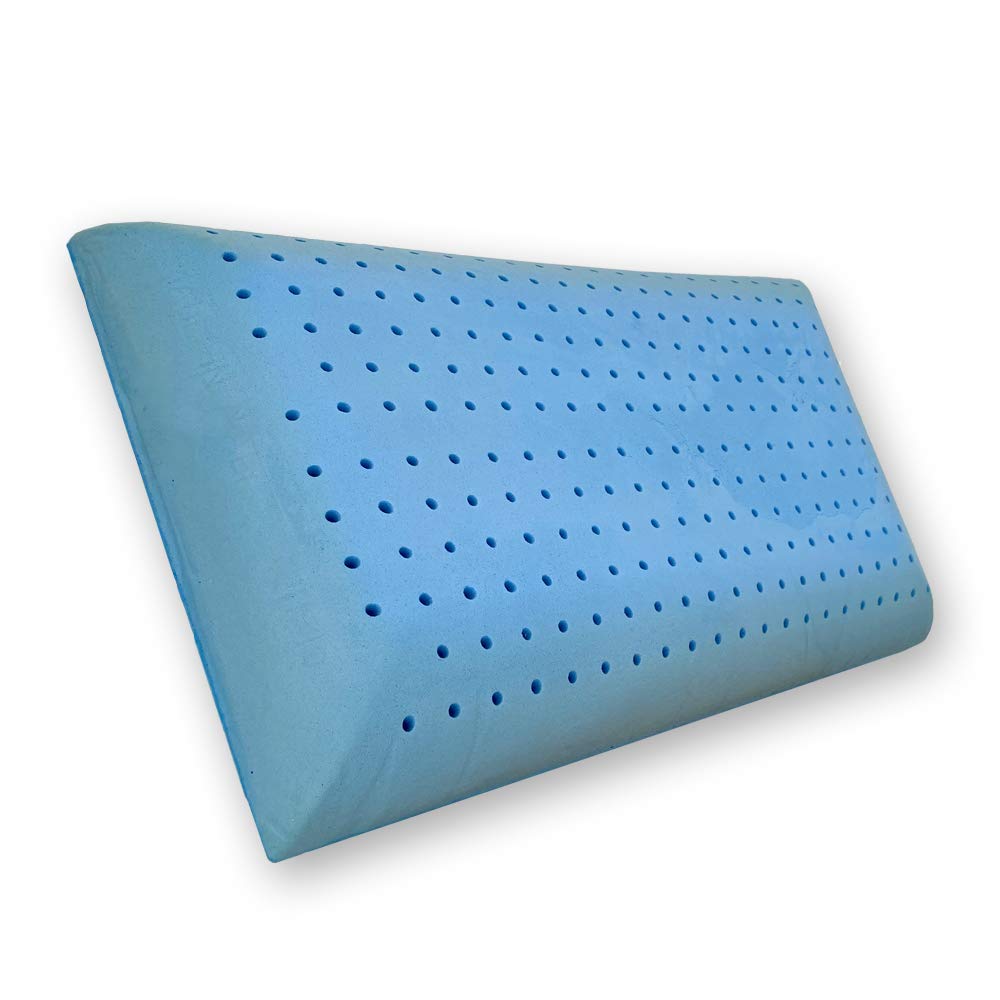 Comprarredo Coppia Cuscini saponetta Memory Polar gel forato traspirante, alti 16cm, 72x42cm, antiacaro con federa in cotone