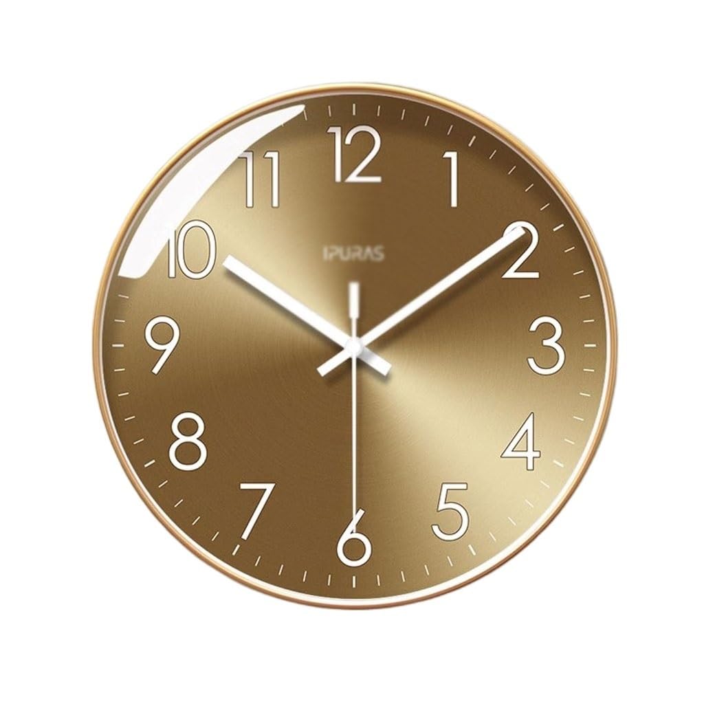 EINES Wall Clock Living Room Clock Household Clock Wall Clock Silent Sweep Second Quartz Clock