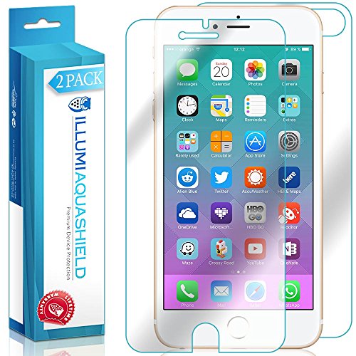 ILLUMI AquaShield Front + Back Protector Compatible with Apple iPhone 7 Plus (2-Pack) HD Clear Scree - //coolthings.us