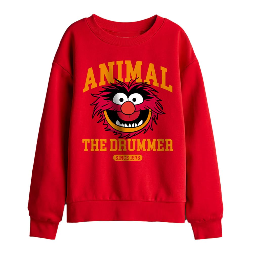 Muppets Disney The Animal The Drummer Collegic Kids Sweatshirt, Red, 5-6Y
