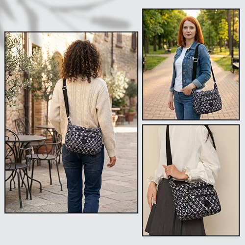 Image of Women's Crossbody Sling Bag | Multi Pocket Water Resistant Handbag for Ladies | Shoulder Purse with Spacious Interior & Adjustable Strap, Perfect for Travel, Shopping | 10 Pocket Organier
