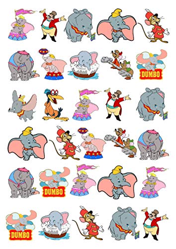 Dumbo Lot de 30 décorations en papier comestible pour cupcakes et gâteaux