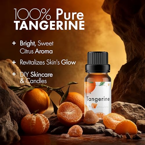 Image of Esslux Tangerine Essential Oil - 100% Pure Natural Tangerine Oil for Diffuser & Aromatherapy | Sweet, Uplifting Scent for Skin Care, Candle Making & Soap Making | Energizing & Refreshing (15ml)