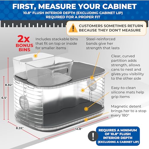 Mighty Susan 2-Tier Lazy Susan Pantry Organizer – Steel Reinforced Turntable for Kitchen Cabinets & Pantry Storage – Hea - Additional View