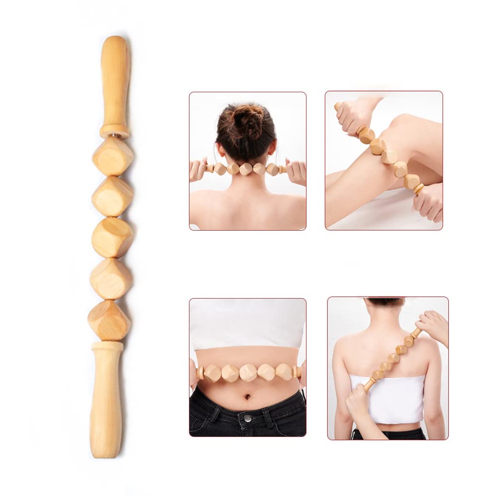 Outils de massage de thérapie du bois, kit de 5 pièces Maderoterapia, masseurs manuels multifonctions en bois pour sculpter le corps soulager la douleur musculaire drainage lymphatique anti-cellulite