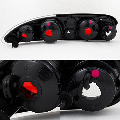 AKKON - For 1993-2002 Chevrolet Camaro LH Driver + RH Passenger Black Replacement Taillights Tail Lamps Pair Set