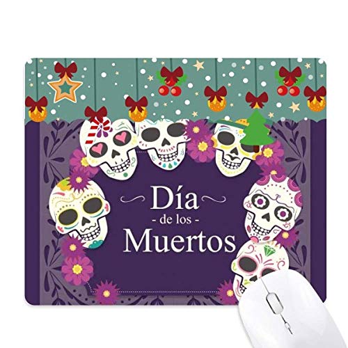 Alfombrilla de ratón con calavera del Día de los Muertos, tapete antideslizante de tela suave