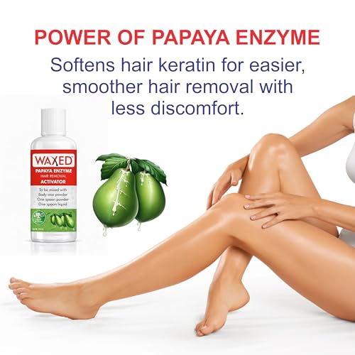 Image of WAXED Body Wax Powder Waxing Kit for Women | Instant Hair Removal | Papaya Enzyme Activator | Full Body Wax | 100g Powder + 100ml Activator | With Bowl, Spoon & Brush Included.(Pack of 2)