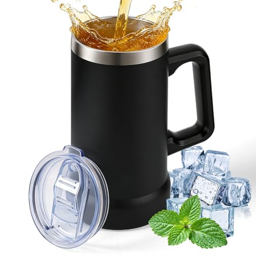 El Mejor Listado de Tarro los preferidos por los clientes. 44 Tarro Cervecero de Acero Inoxidable,Taza térmica de Acero Inoxidable con Mango,Tarros Cerveceros de Acero Inoxidable pared Térmica,Diseño en Color Mate, para Hogar, Reuniones,...