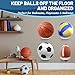 BrightRow 6 Pcs Acrylic Ball Holder Wall Mount Clear Basketball Football Display Rack Heavy-Duty 0.22