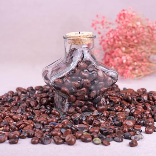 Image of Polished Mahogany Obsidian Crystal Stone Set - 72 Pcs Handpicked Tumbled Gemstones Rocks Quartz, Pebbles for Reiki, Chakra, Healing, Home Decor, 0.5 inch - 10 oz Mahogany Obsidian