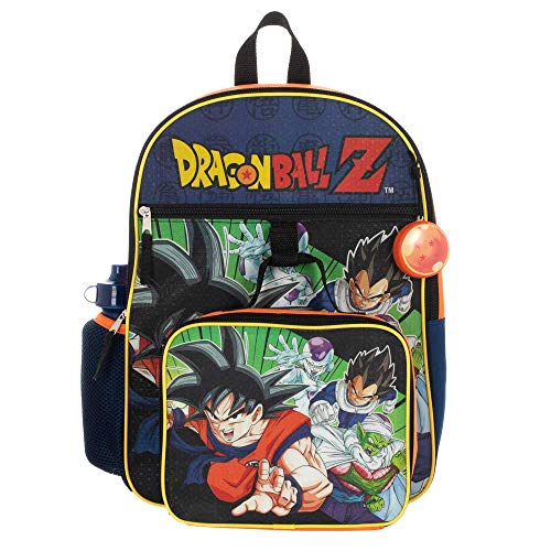 Bioworld Conjunto de mochila infantil Dragon Ball Z material escolar, Laranja, One Size, Conjunto de mochila Dragon Ball Z de 4 peças (criança pequena/criança grande)