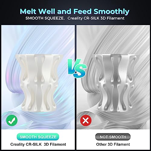 Image of Creality Silk PLA Filament 1.75mm 4kg, Shiny Metallic 3D Printer Filament 1Kg Spool, Dimensional Accuracy + /- 0.02mm, Compatible with Most FDM 3D Printers(Gold&Sliver&Blue&Purple)