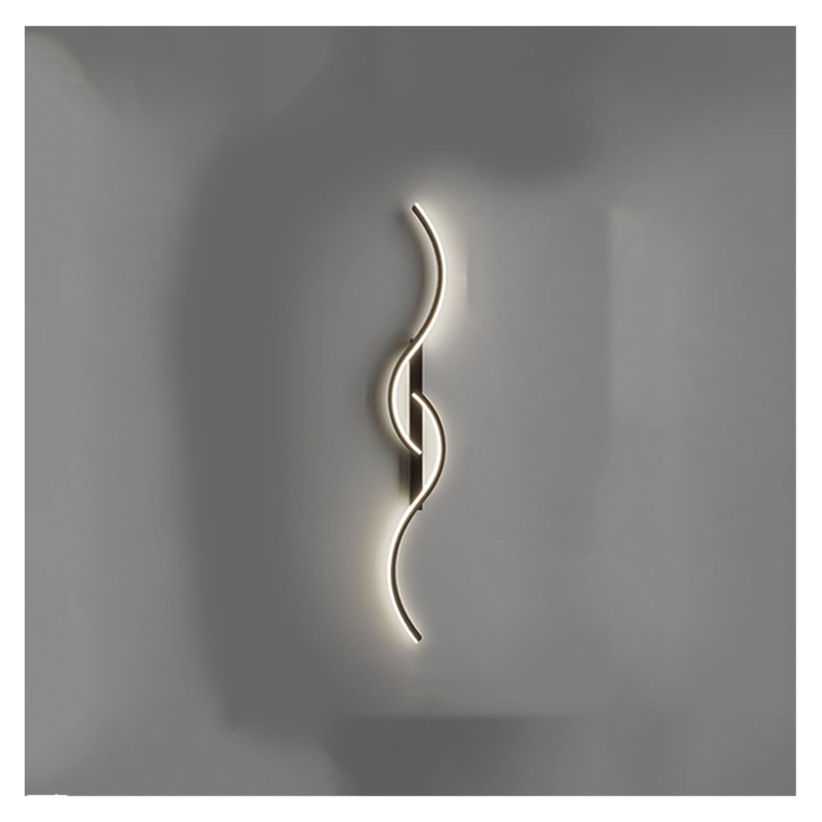 KUNYOS Long Strip LED Wall Lamp Modern Remote Control Dimming Living Room Decor Background Bedroom Bedside Home Lighting(Remote dimming,C-Black-60cm)
