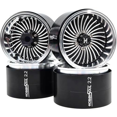 HOBBYSOUL RC Crawler 2.2 Beadlock Wheels Adjustable Offset Rims 40mm Wide for 1/10 Truck Trail SCX10 Capra TRX4 Gen8 Upgrades,HS701524