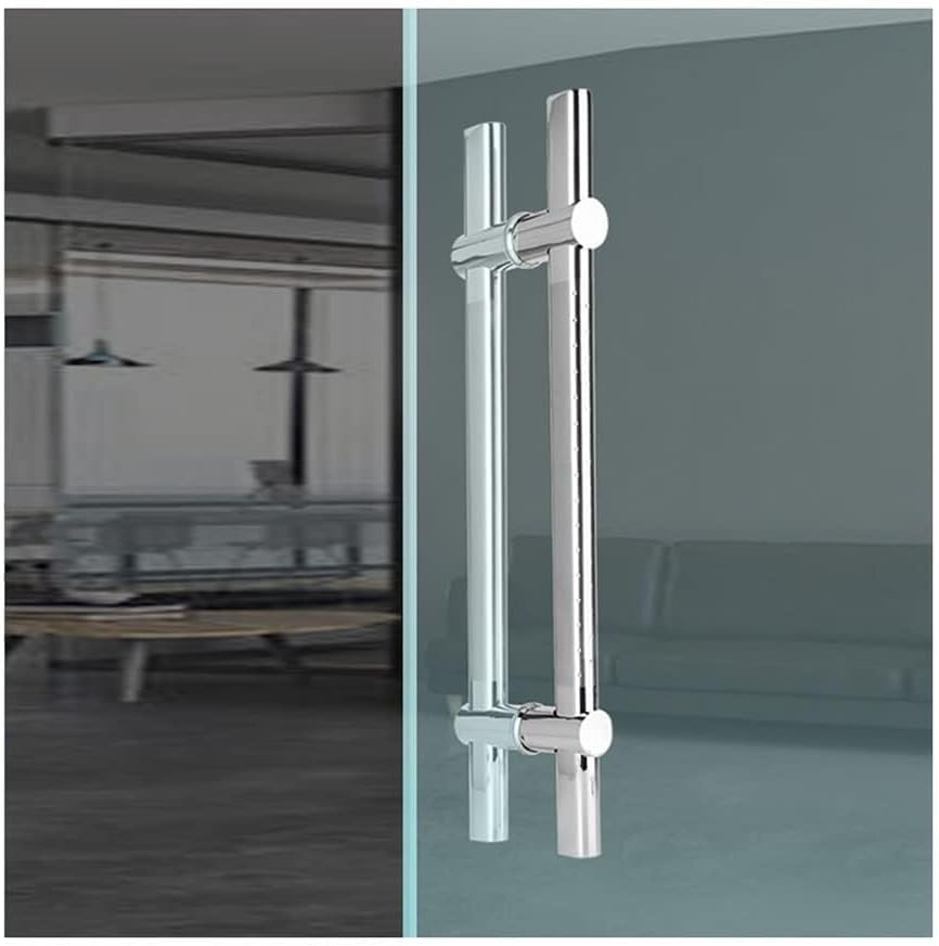 Sliding Door Handle Stainless Steel Swing Door Handle,Bathroom Barn Sliding Door Handle Set with Adjustable Eyelets,Easy Installation(120CM/47.24")