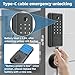 Smart Door Lock with Fingerprint & Keyless Entry, Tuya Smart Devices Compatible, Bluetooth Touchscreen Keypad, for Home Security & Smart House Automation, Easy Installation for Wood Doors
