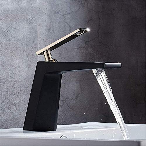 Robinet cascade de salle de bain mitigeur luxe bicolore noir et blanc