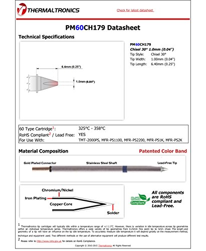 Image of Thermaltronics PM60CH179 Chisel 30deg 1.0mm (0.04in)