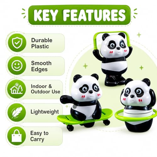 Image of 3-in-1 Panda Toy with Skateboard, Hula Hoop and Jump Modes, Durable Plastic, Lightweight, Indoor and Outdoor Active Play