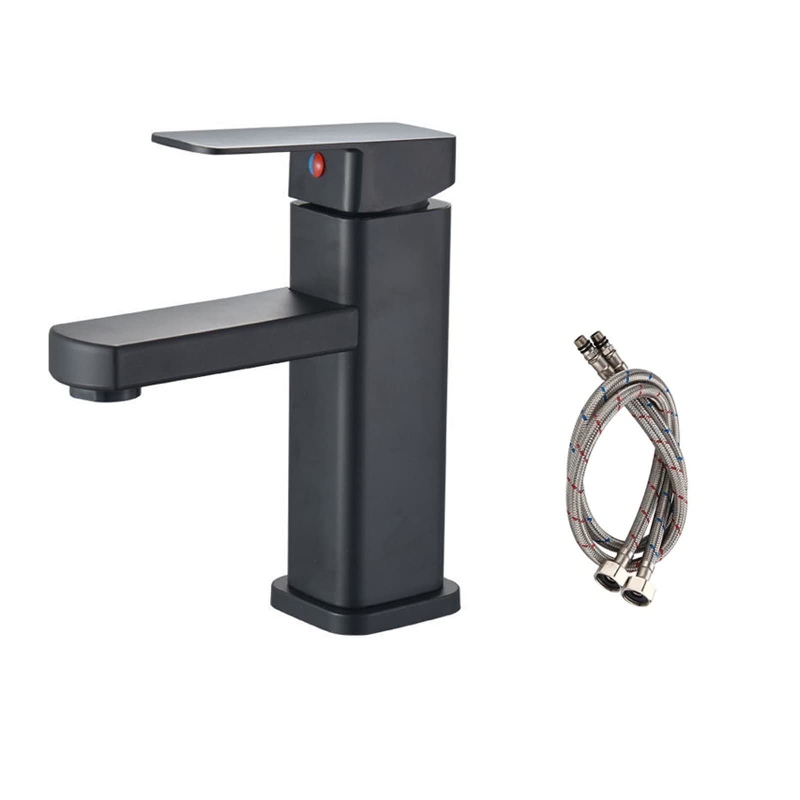 Robinet de lavabo en acier inoxydable noir mat au design épuré