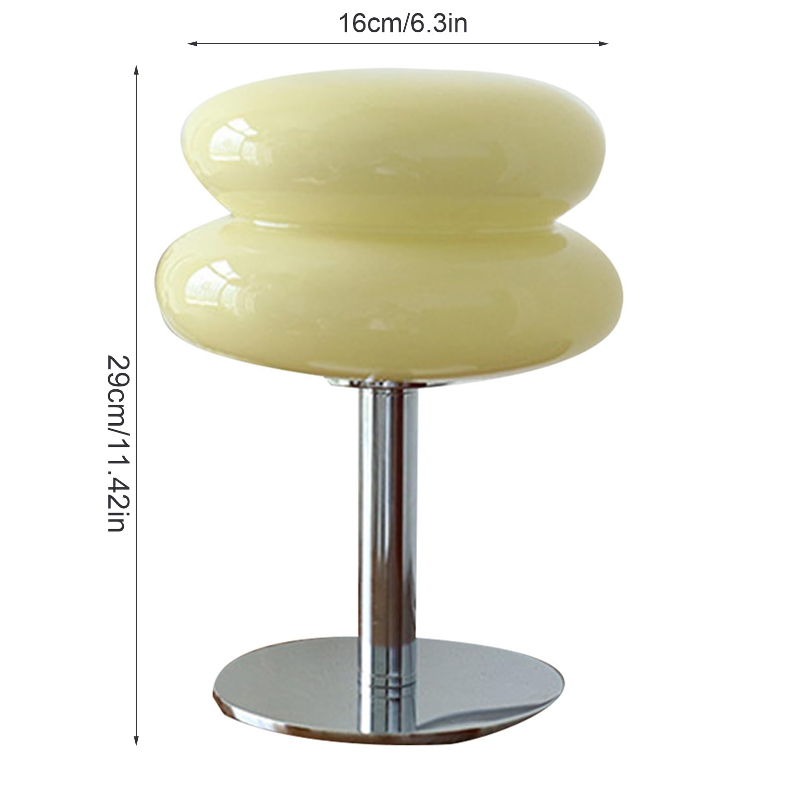 FTVOGUE Eierkuchen-Tischlampe für Mädchen, Energieeffizient, Weiches Licht, Niedliche Glas-Tischlampe, USB-Schreibtischlampe für Schlafsaal (USB-Knopfschalter)