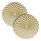 Gold Wood Carved Trivet Placemats for Dining Table Scratch Heat Resistant Table Mats Kitchen Décor...