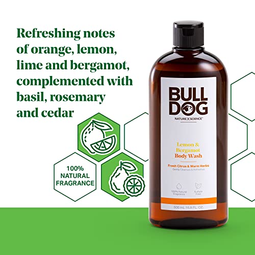 Bulldog Mens Skincare And Grooming Body Wash, Lemon And Bergamot, Lemon, 16.9 Fluid Ounce #TOP1