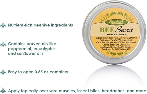 Miniatura 3 de Rawleigh Bee Secret 0.85 oz (paquete de 3) crema de propóleo de abeja, dolores musculares, picaduras de insectos, quemaduras solares, piel