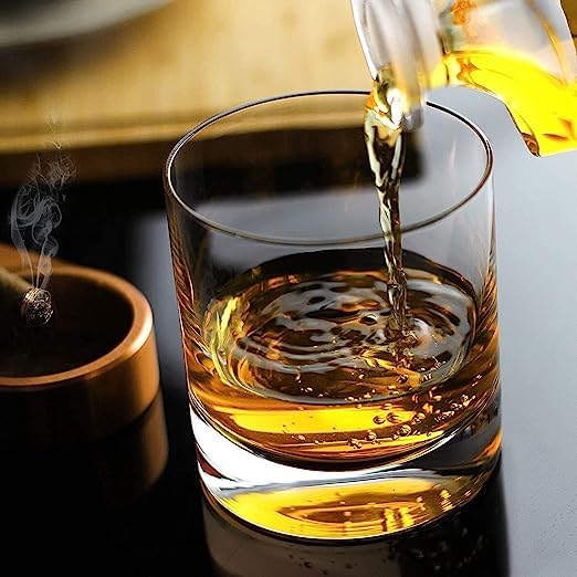 Image of Seiri Transparent Whiskey Glass Set of 2 | Wine Glasses for Scotch 300 ml | Bourbon | Rocks| Cocktail | Scotch and Rum-D |