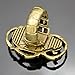 Q&Q Fashion Golden Plated Vintage Egyptian Cleopatra khepri Scarab Beetle Green Rhinestone Stretch Finger Ring