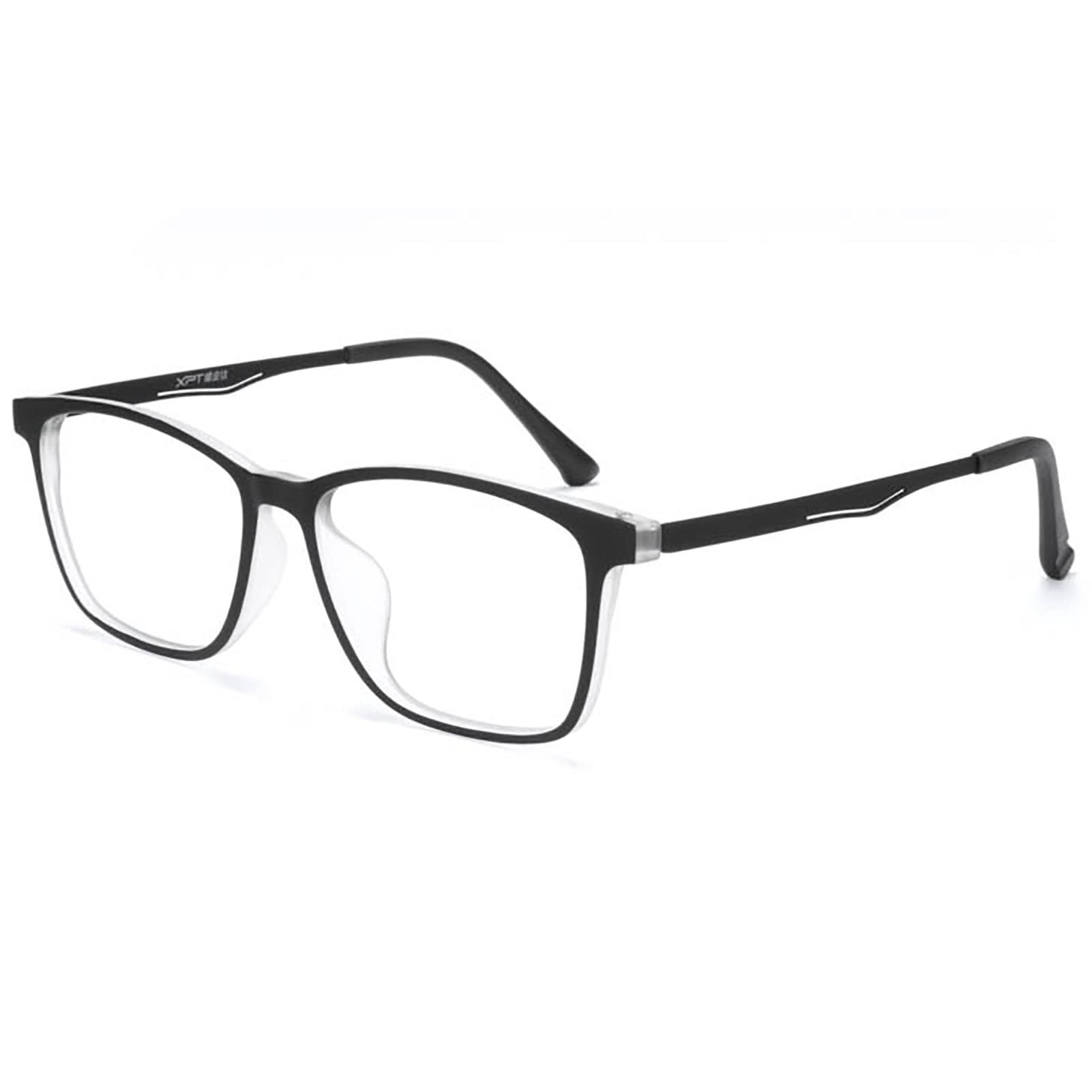 Okulary Prezbiopii, Lekkie okulary HD, Okulary do czytania dla krótkowzroczności, Przeciwodblaskowe soczewki z żywicy, filtr do promieniowania UV/czytnik odbicia ( Kolor : Black+transparent , Size : +2.