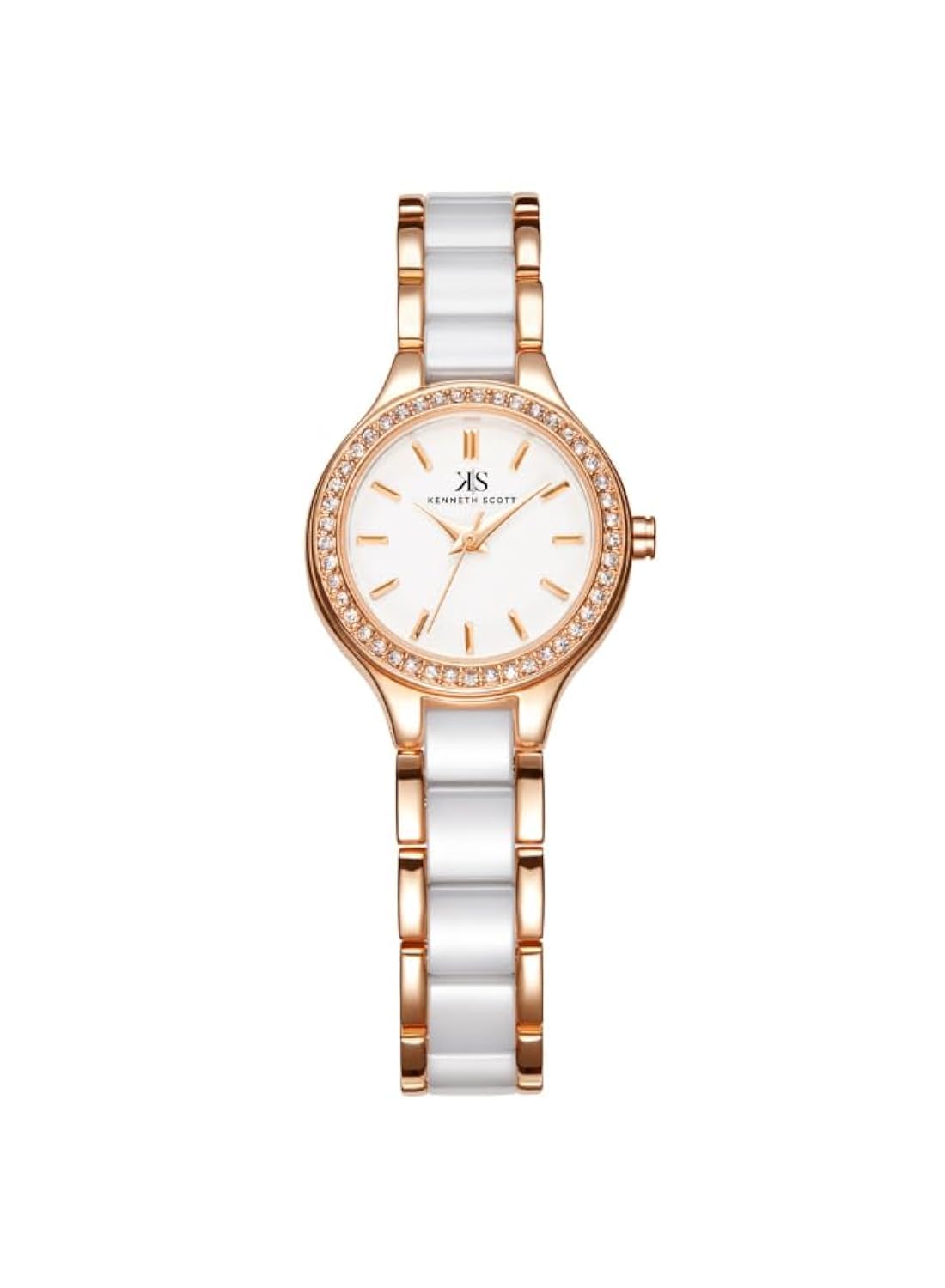 Kenneth Scott Womens PC21 Movement Watch, Analog Display and Alloy+Ceramic Strap - K23509-KCWW, White, White, Bracelet (B0CGZSND5Y) Amazon Price History, Amazon Price Tracker