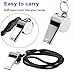 iJiGui Metal Referee Whistle, Stainless Steel Whistle, Sports Whistles Loud Sound Whistle with Lanyard, Ideal for Football Coaches and Officials