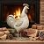 Comfy Hour 10.4" Decorative Hen Rooster Statue, Artisan Crafted Chicken Figurine, for Kitchen & Dining, Vintage Farmhouse Style Home Decor Accent, Polyresin Country Sculpture